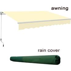 Window Awnings 2x1.5m Garden Manual Sun Shade Shelter Retractable Canopy