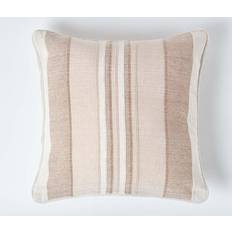 Homescapes Cotton Striped Cushion Cover Beige, Natural (60x60cm)
