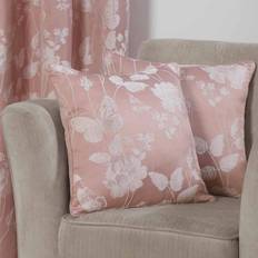 Emma Barclay Emma Barclay Pair Butterfly Meadow Cushion Cover Beige, Silver, Pink