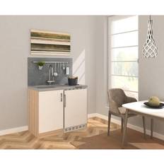 MINIKÖK 100 cm i vit, Sonoma ek