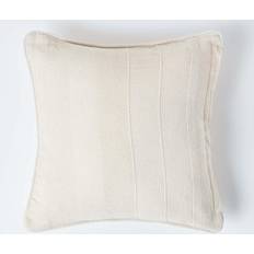 Pillows Homescapes Ribbed Cushion Cover Natural (60x60cm)