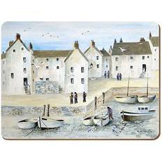 Cornish Harbour Set 6 Premium Place Mat White, Blue