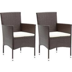 vidaXL Spisebordsstole Til Haven 2 Stk Polyrattan Brun