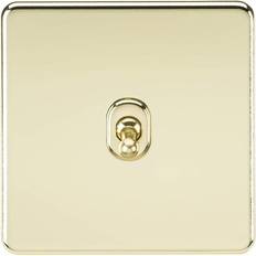 Materiales de Instalación Eléctrica Knightsbridge Screwless 10AX 1G 2-Way Toggle Switch Polished Brass