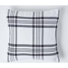Homescapes & Tartan Pattern Cushion Cover White, Black (45x45cm)