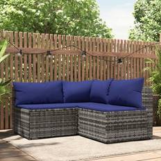 Blåa Loungeset Utemöbler vidaXL dynor 3 Loungeset