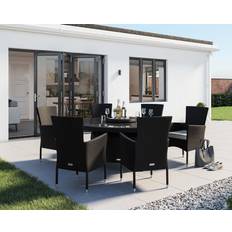 6 Rattan Garden Patio Dining Set