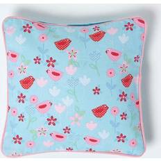 Textiles Homescapes Cotton Birds and Cushion Cover Blue