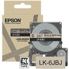 Beige Máquinas de Etiquetar y Cintas Adhesivas Epson LK6JBJ Beige Negro