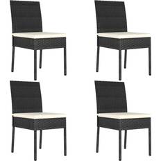 vidaXL Polyrattan Sort Havestole 4 Stk Havestol