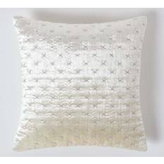 Viscose Scatter Cushions Homescapes Cream Crushed Cushion Cover White, Natural