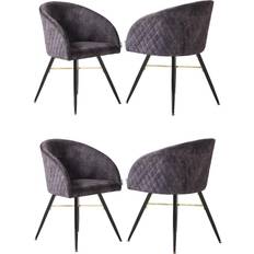 Black Kitchen Chairs Life Interiors Vittorio' LUX Kitchen Chair 4pcs