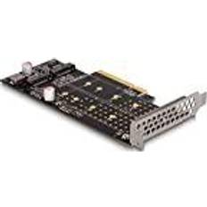 Nvme card DeLock PCI Express X8 Card to 2 x Internal NVMe M.2 Key M