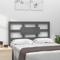 vidaXL De Cama Madera Maciza De Pino Gris 105.5x4x100 cm Cabecero