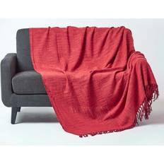 Cotton Blankets Homescapes Nirvana Slub Blankets Orange, Brown