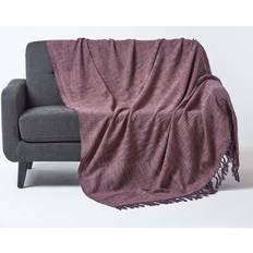 Cotton Blankets Homescapes Nirvana Slub Cotton Mauve Blankets Purple