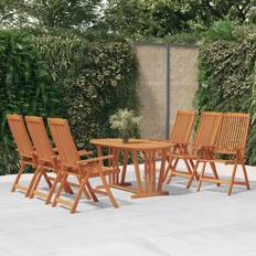 6 Patio Dining Sets vidaXL 7 Piece Garden Patio Dining Set, 1 Table incl. 6 Chairs