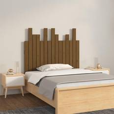 vidaXL De Cama Pared Madera Maciza Pino Marrón Miel 95.5x3x80 cm Cabecero