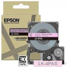 Rosa Nastri adesivi Epson LK-4PAS Gray on Soft Pink Tape Cartridge 12mm