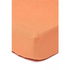 Homescapes Burnt Super King Linen Bed Sheet Orange