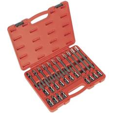 Loops 26pc Short & Long Spline Star Socket Set 1/2' Square Mechanics Case Bit Screwdriver