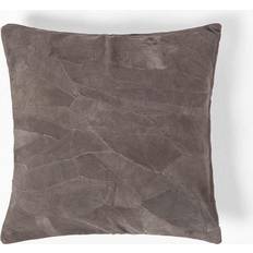 Leather Textiles Homescapes Real Leather Suede with Feather Chair Cushions Grey