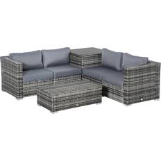 Garden & Outdoor Furniture OutSunny 4Pcs Sectional Outdoor Lounge Set