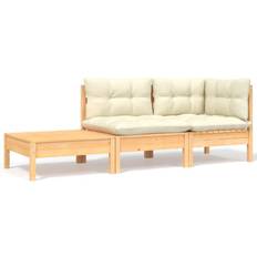 vidaXL gräddvita dynor 3 Loungeset