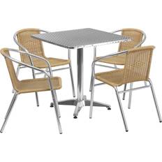 Flash Furniture Tlhalum Collection TLH-ALUM-28SQ-020BGECHR4-GG Patio Dining Set