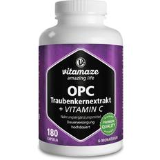 Vitamine & Nahrungsergänzung Vitamaze OPC Traubenkernextrakt hochdosiert + C Kapseln