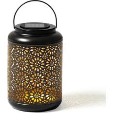 GlitzHome 8.75 H Cutout Flower Solar Powered Lantern