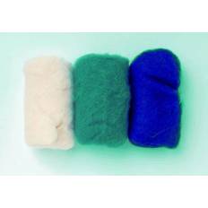 Blau Garne Glorex Schafwolle 3x10g blau-mix, Basteln