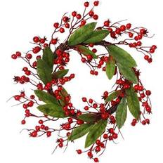 16-Inch Holiday Christmas Wreath Red Berry Wreath Decoration 16"