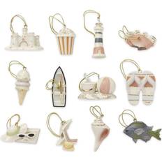 Lenox 847826 Sommer 12-teiliges Ornament-Set, Porzellan Weihnachtsbaumschmuck