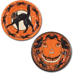 Orange Disposable Plates Beistle Halloween Round Plates, 9 Inch, Orange