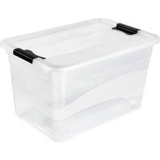 Plástico Cajas y Cestas Keeeper Cubo Almacenaje Con Tapa Cornelia Transparente 52 l Caja de almacenamiento