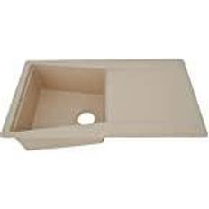 Beige Diskbänkar Respekta Seattle 86Mm W Single Bowl Inset Kitchen Sink