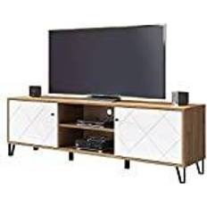 2 Puertas Y 2 Nichos Blanco Mate L183 cm Mueble de TV