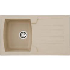 Kitchen Sink Built-in Sink Granite Mineralite 86 x 50 Beige Boston