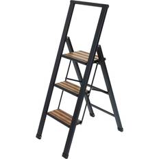 Wenko Black Aluminium Folding Step Ladder 44 x 127 x 5.5 cm