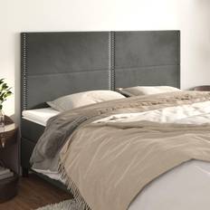 vidaXL 4 Pz Grigio Scuro 80x5x78/88 cm In Velluto Testiera 80cm