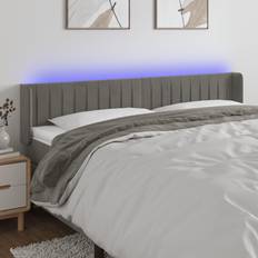 vidaXL A LED Grigio Chiaro 203x16x78/88 cm In Velluto Testiera