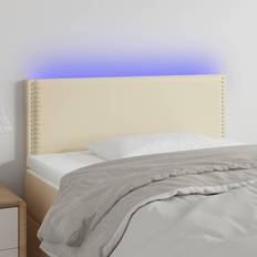 vidaXL LED gräddvit Sänggavel