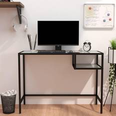 vidaXL Computerbord 100 x 36 x 74 cm Hærdet Glas Hvid Marmor Skrivebord