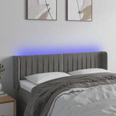 vidaXL LED ljusgrå Sänggavel