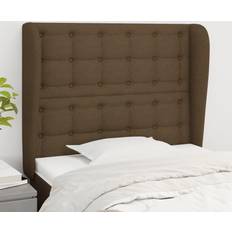 vidaXL Med Kanter 93x23x118/128 cm Stof Mørkebrun Sengegavl