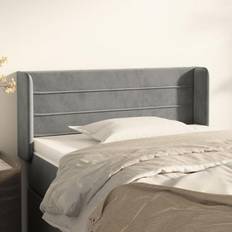 Senge & Madrasser vidaXL Med Kanter 103x16x78/88 cm Fløjl Lysegrå Sengegavl