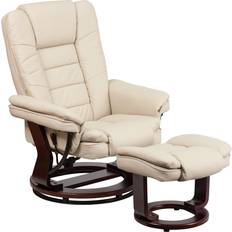 Leather recliner Flash Furniture BT-7818-BGE-GG Contemporary Beige Leather Recliner and Ottoman Sillón