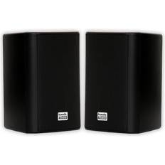 Gold Stand- & Surround Speakers AA351B 2 Way High Performance Indoor Outdoor 500W Speakers with Powerful Bass 1 Pair, Black