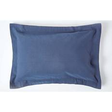 Textiles Homescapes Linen Oxford Standard Pillow Case Blue
